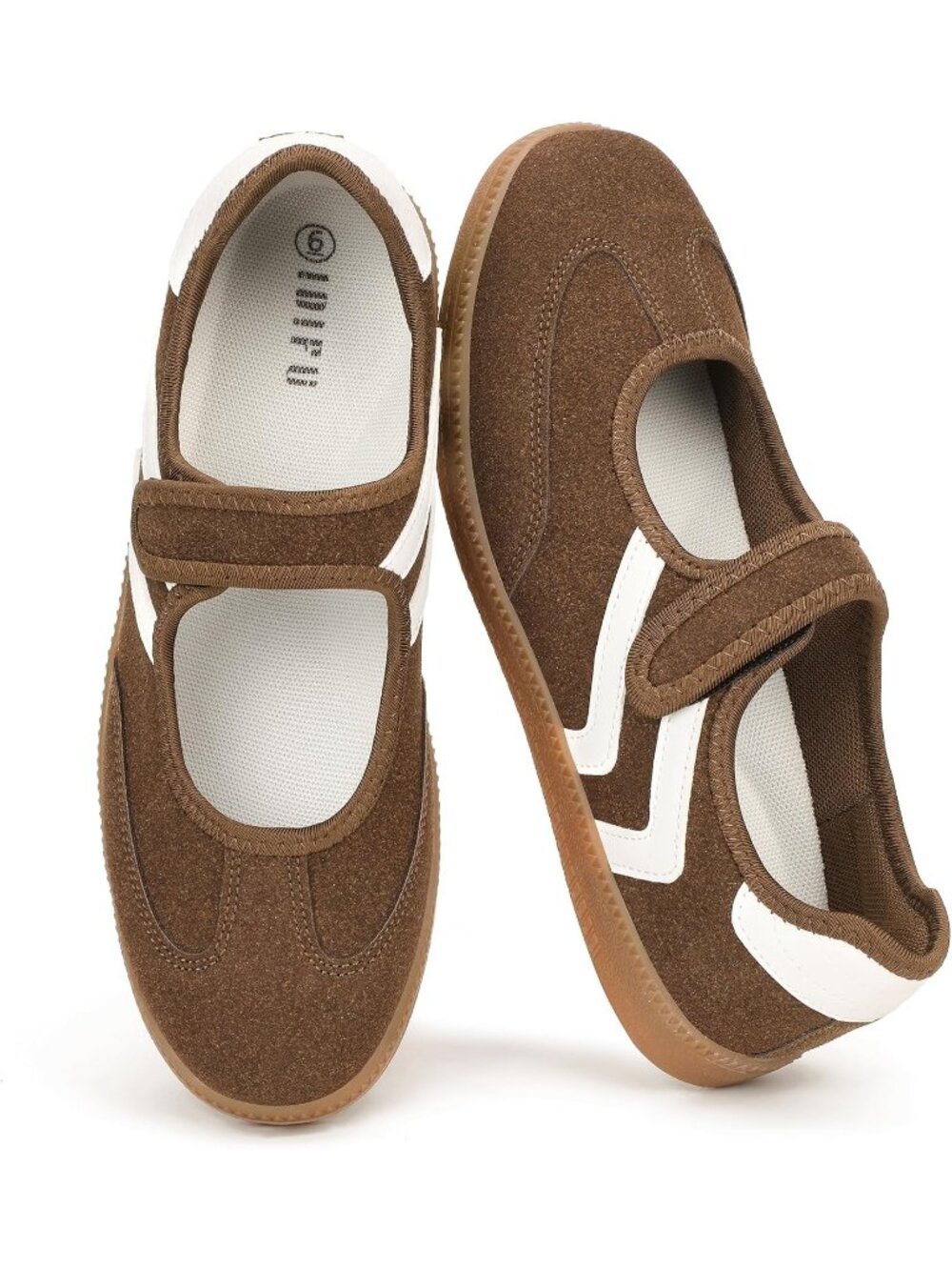 Women's Brown Nubuck Retro Comfortable Non-Slip Casual Walking Fashion Sneakers